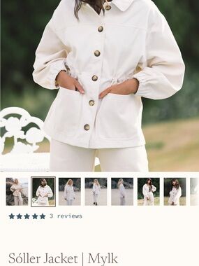Harly Jae Soller Jacket - Mylk S/M - Cream Women's Lightweight Coat